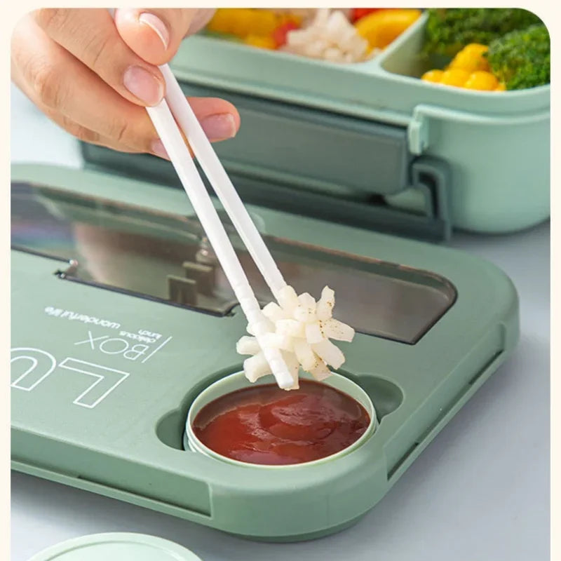 DecorBites™ Kids' 1300ML Lunch Box Set with Utensils – Microwave Safe Bento Container
