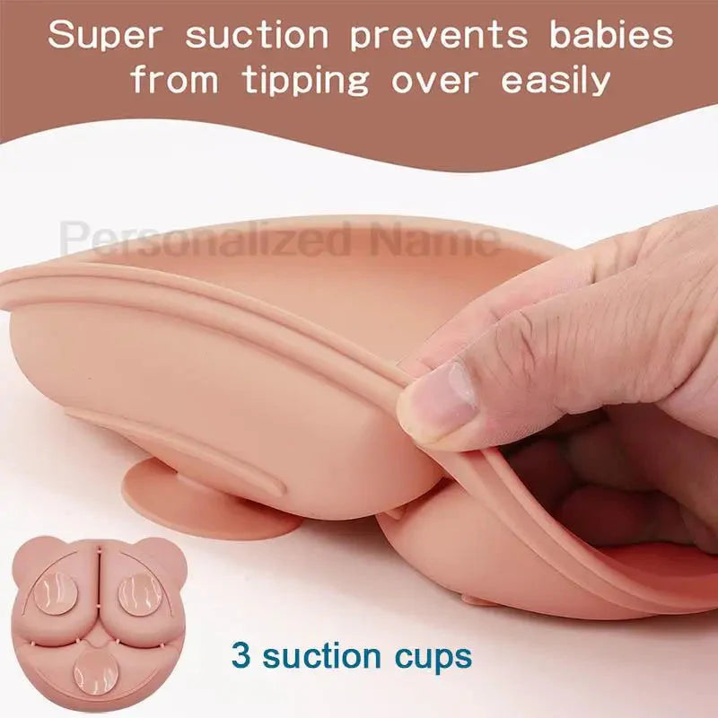Baby Feeding Plate Set Suction Bowl Silicone Tableware 6PCS