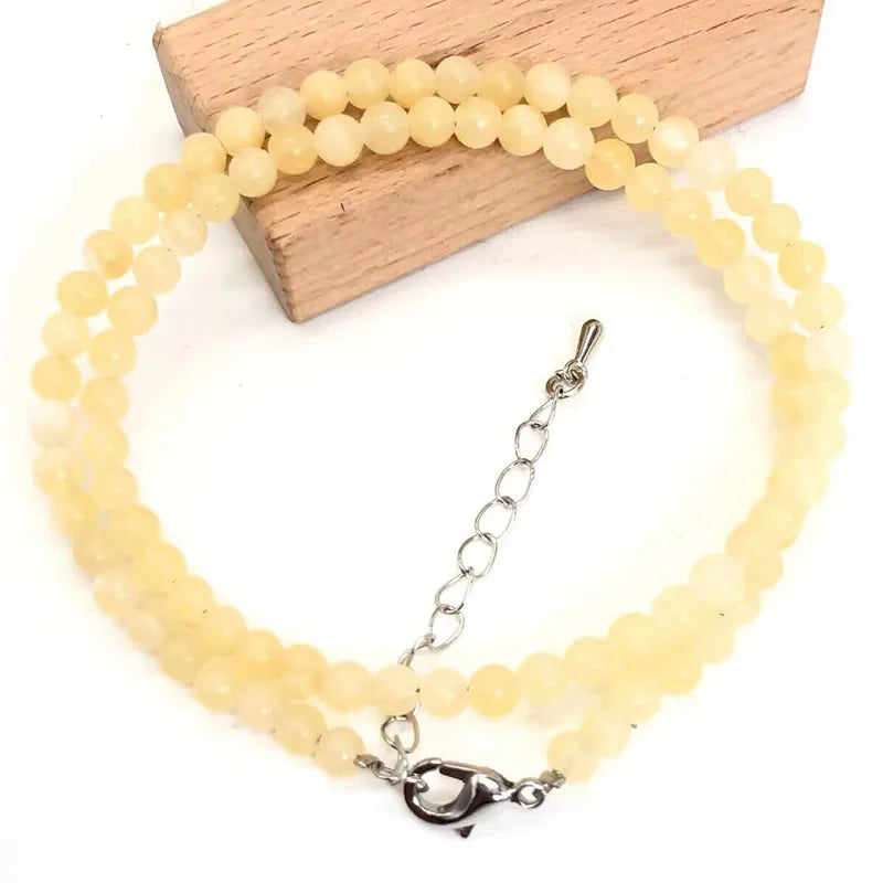 2025 Natural Stone Crystal Choker Necklace | 4mm Bohemian Adjustable Choker