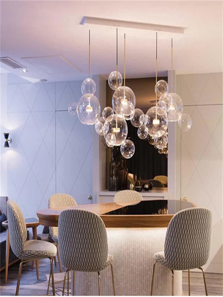 DecorBites™ Glass Bubble Chandelier: Modern Art Deco Customized Indoor Decor Light