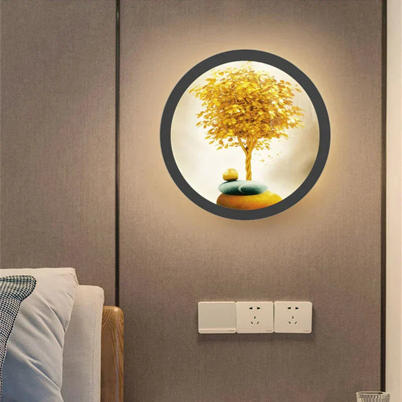 DecorBites™ Industrial Acrylic Round Wall Lamp | Vintage Mural Sconces for Bedroom Decor