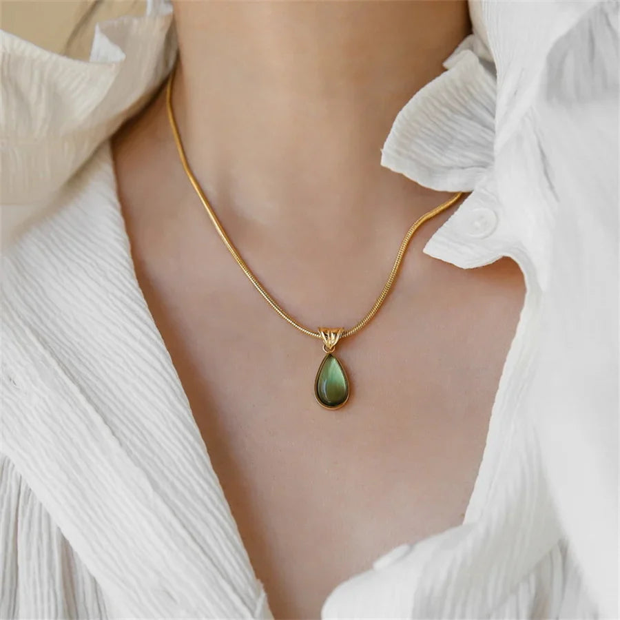 Teardrop Necklace Waterdrop Pendant | Minimalist Stainless Steel Jewelry for Women