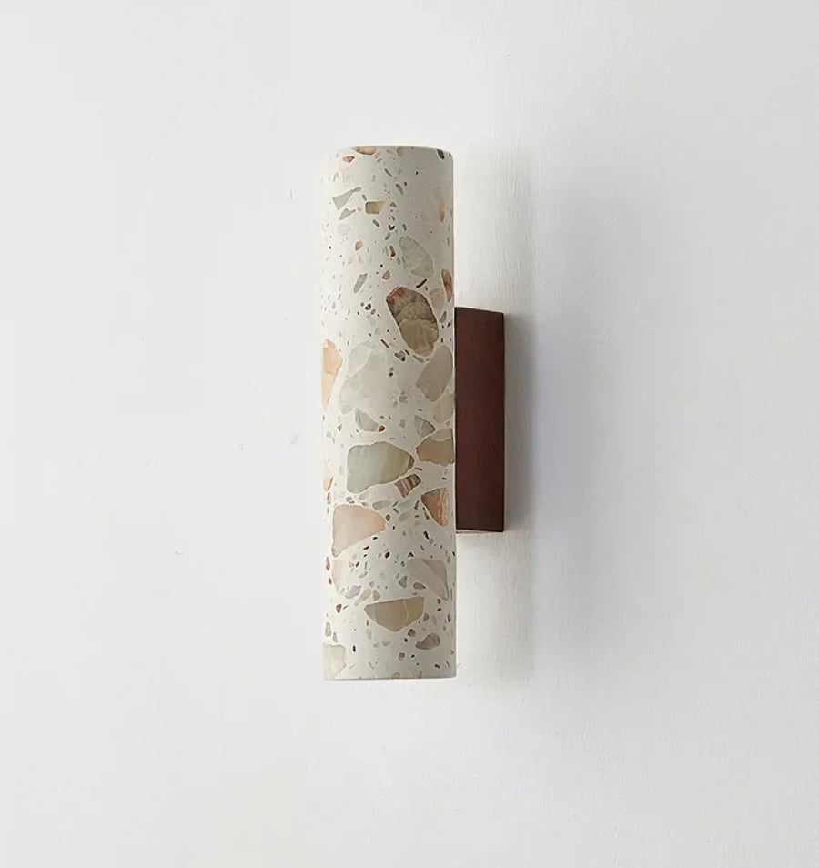 DecorBites™ LED Wall Sconce Modern Nordic Wood Canopy Terrazzo Bathroom Mirror Light