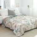 Boho mandala cotton summer blanket bedroom teal & orange throw