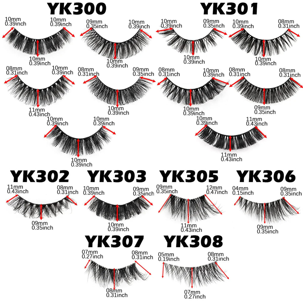 New Half Eyelashes 3D Cat Eye Lashes Clear Stem False Lashes