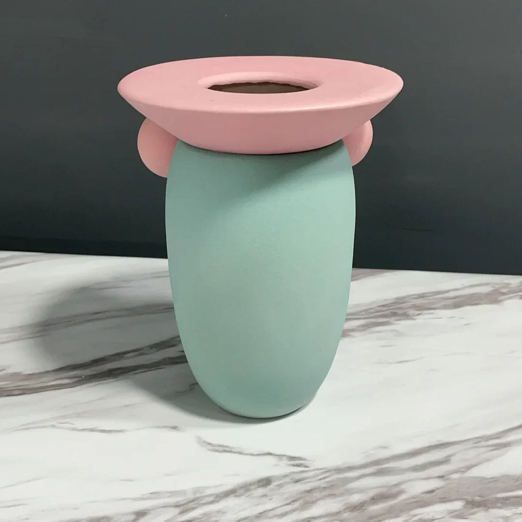 DecorBites™ Geometric Ball Ceramic Vase Hand-made Home Decor