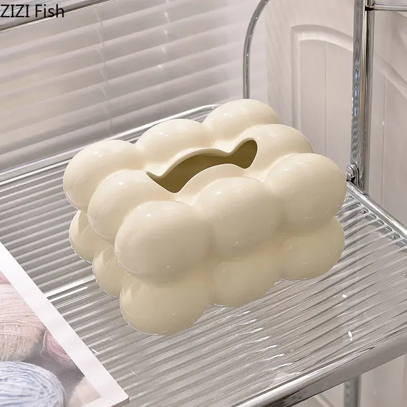 DecorBites™ Cotton Candy Ceramic Tissue Box - Modern Decor