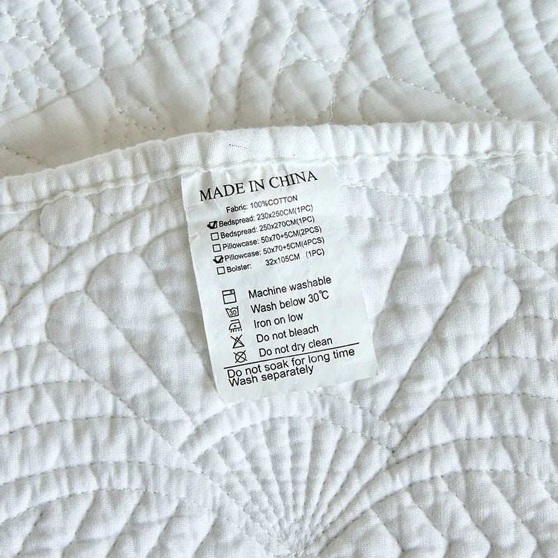 DecorBites™ Cotton Quilted Embroidered Bedspread Set