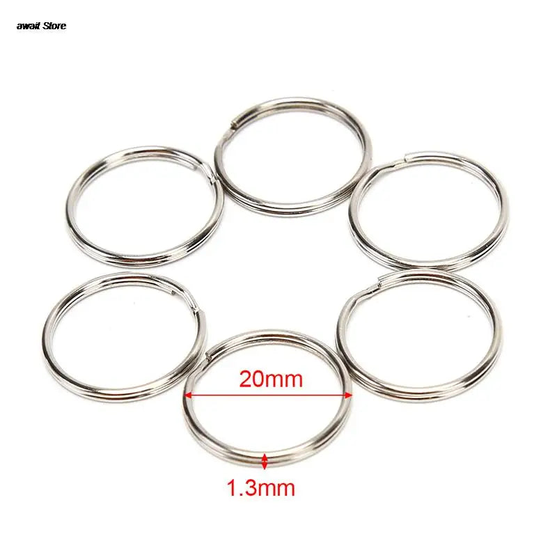 100 Polished Silver Split Key Rings | Stainless Steel Keychain Set for DIY and Organization