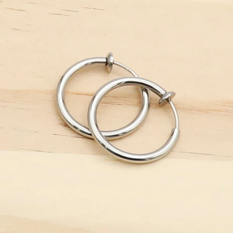 1 Pair Punk Clip On Earrings | No Hole Ear Cuff for Men and Women