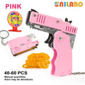 Mini Rubber Band Gun Keychain | Foldable Alloy Toy Gun with 6 Rubber Bands