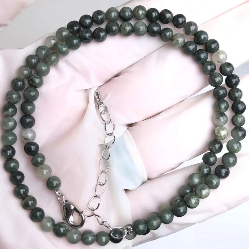 Natural Stone Bead Adjustable Necklace | Agate Opal Tigers Eye Quartz Crystal Jewelry
