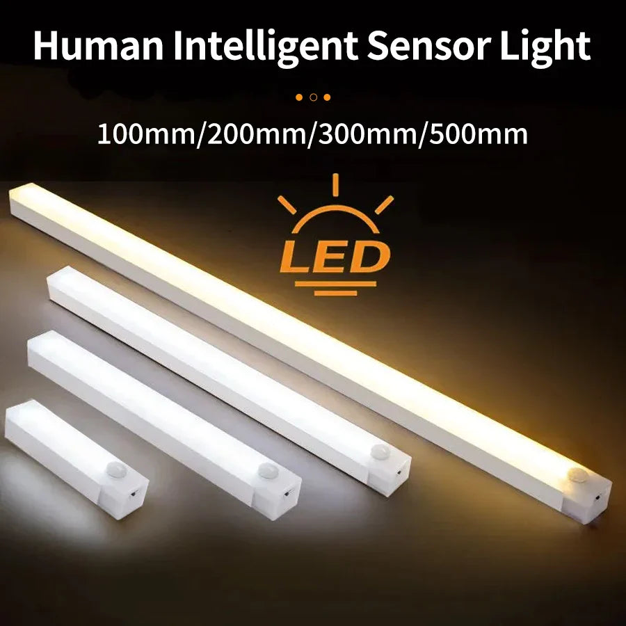 Rechargeable LED Motion Sensor Night Light | Magnetic Strip Light for Cabinet Bedside Closet