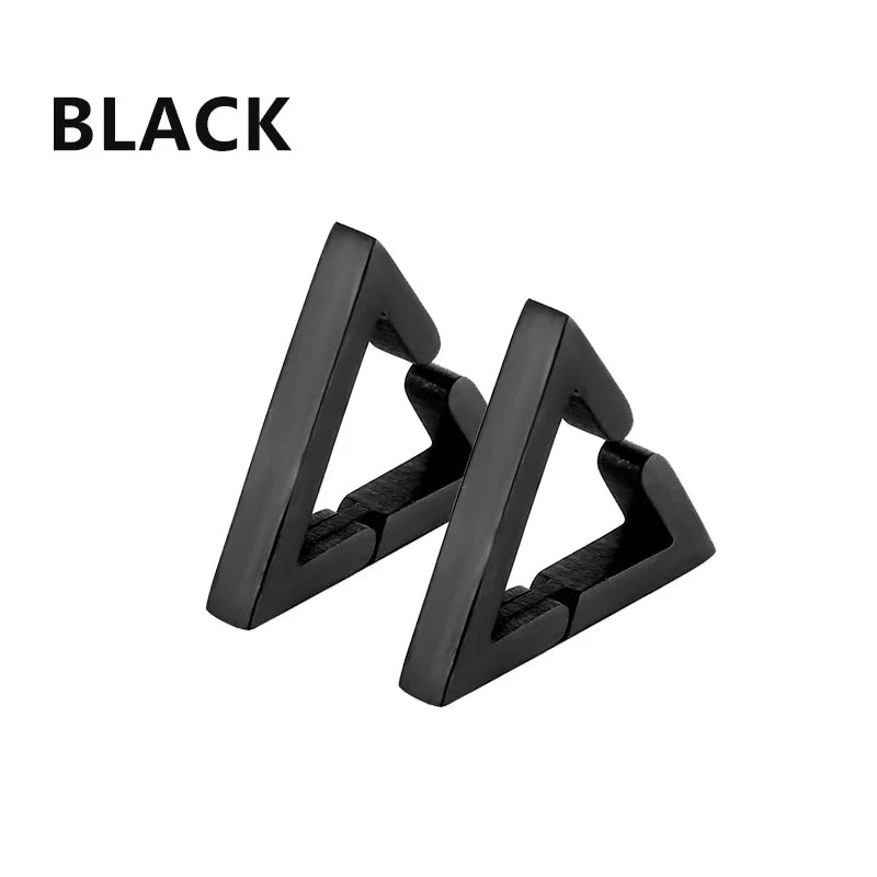 Gothic Hoop Earrings for Men and Women | Stainless Steel Clip-On Ear Cuffs