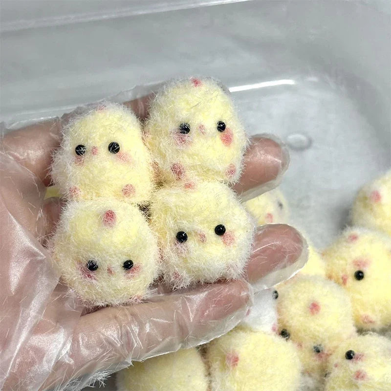 2pcs Miniature Slow Rebound Relief Squeeze Toys | Sticky TPR Mini Chick Stress Relief Fidget Toy