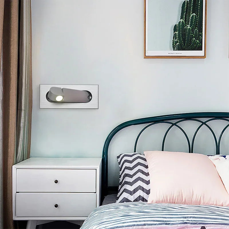 DecorBites™ LED Wall Lamp: Adjustable Angle, Bedroom Reading Light, Recessed Design