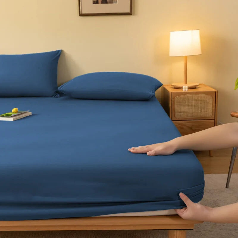 DecorBites™ Cozy Solid Color Fitted Sheet - All Seasons Mattress Cover