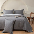 DecorBites™ Egyptian Cotton Solid Color Quilted Bedspread Set, 1000TC, 245x270cm, 3Pcs