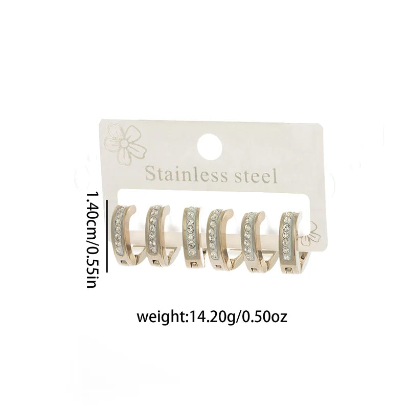 316L Stainless Steel Hollow V-shape Zircon Earrings | Simple Geometric Drop Earrings for Women and Men