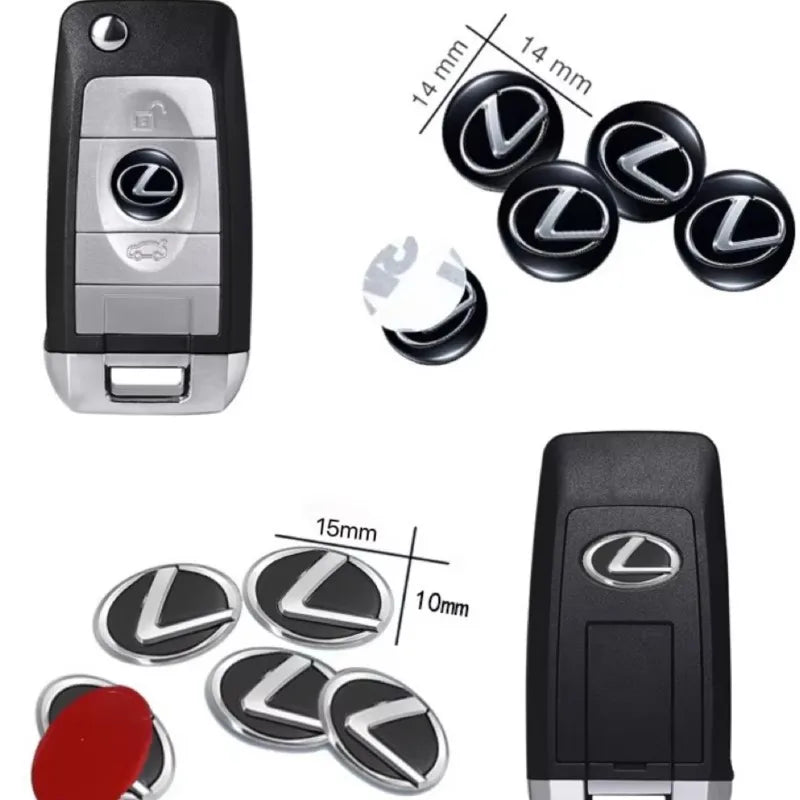 14/15MM Car Remote Key Sticker Aluminum Emblem Decoration Decal For Lexus