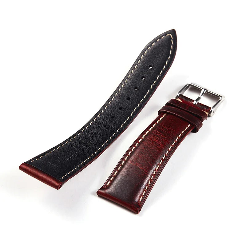 COROS Bands Leather Watch Strap Vintage Oil Wax Cowhide Unisex Buckle