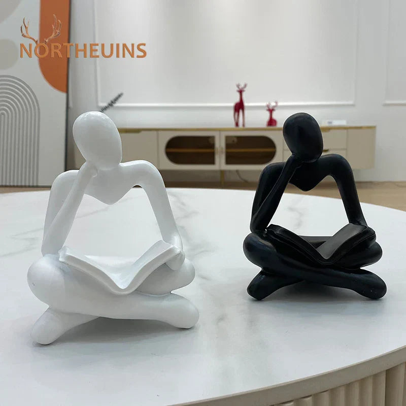 DecorBites™ Abstract Resin Book Figurines for Home Office Decor