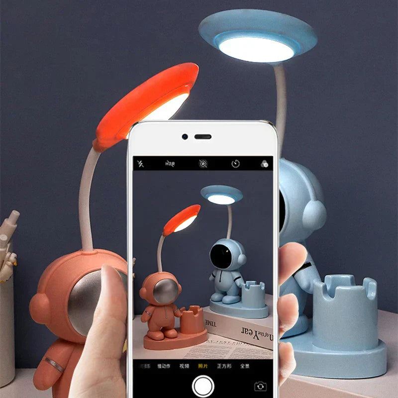 DecorBites™ Astronaut Study Desk Lamp with Pencil Sharpener - Cute, Flexible & Color Adjustable