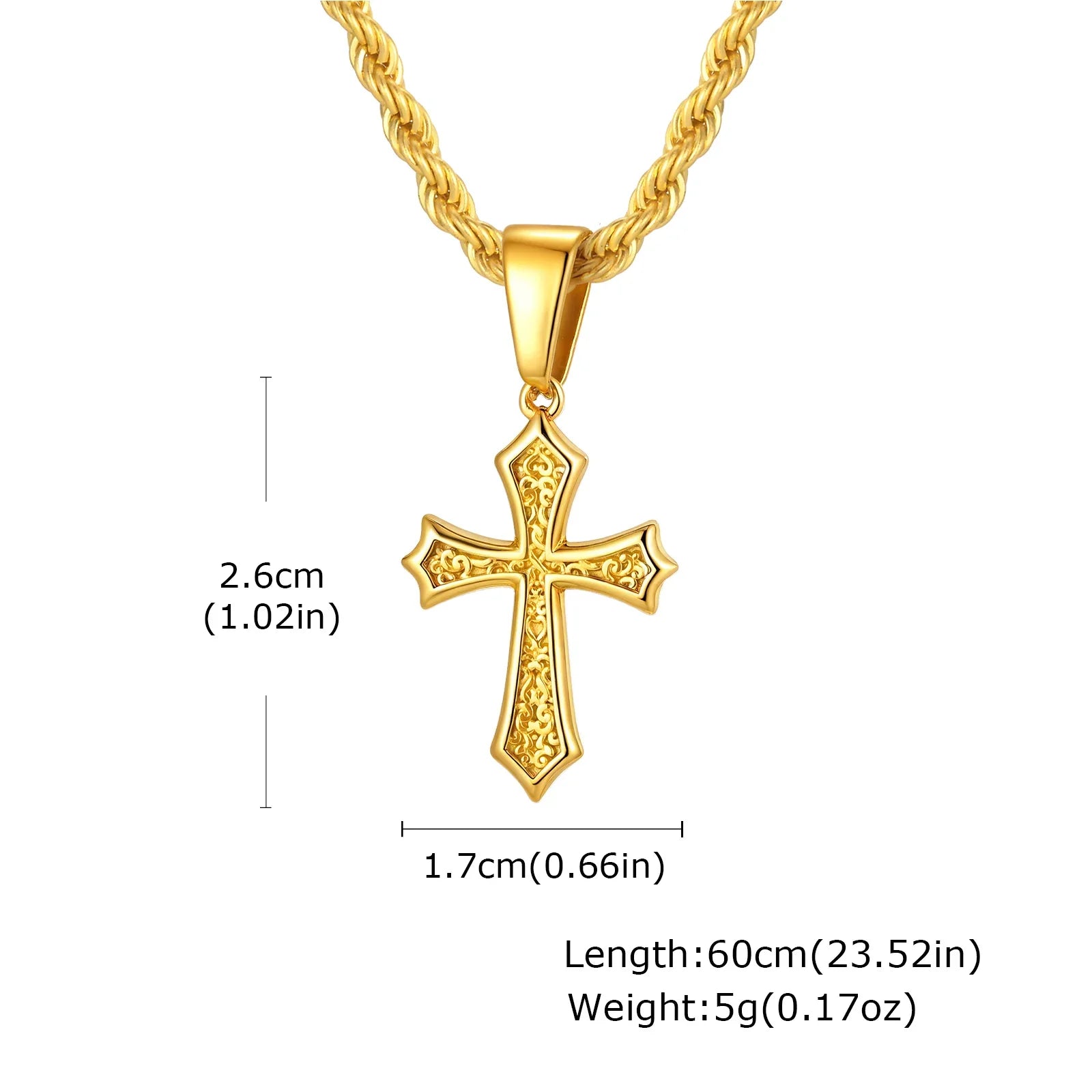 Hip Hop Cross Necklace for Men Women | Stainless Steel Chic Cross Pendant Christian Jewelry
