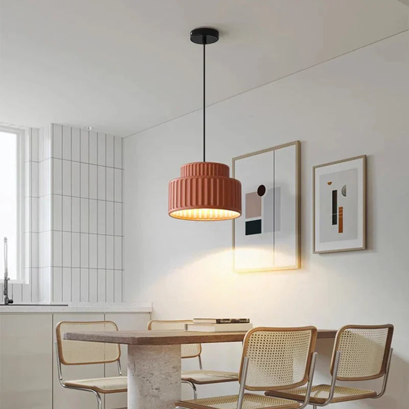 DecorBites™ Cream Resin LED Pendant Light for Home Decor
