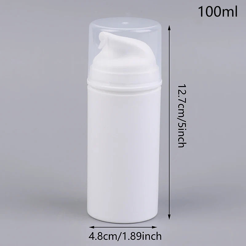 Airless Cosmetic Travel Size Vacuum Pump Bottles | Refillable Emulsion Dispenser Set