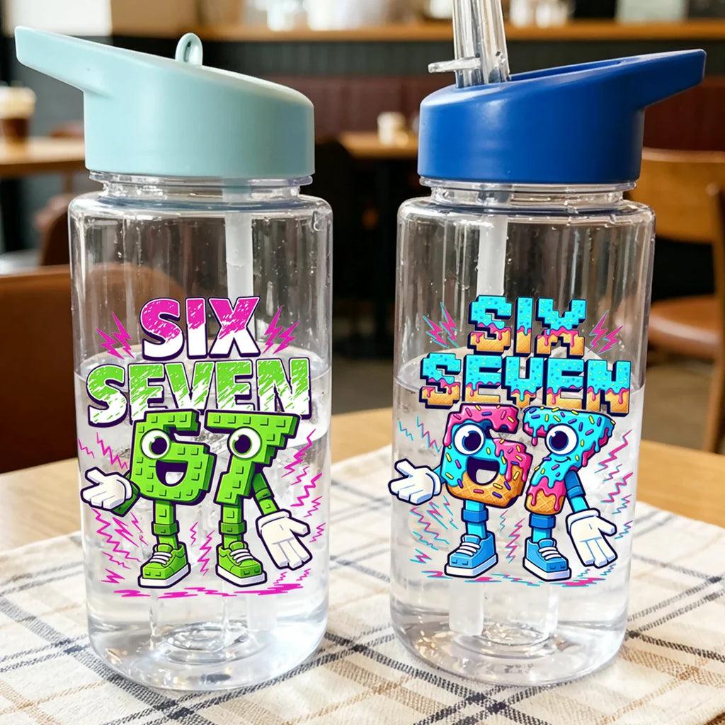 500ml 67 Printed Straw Cup | BPA Free Summer Water Bottle