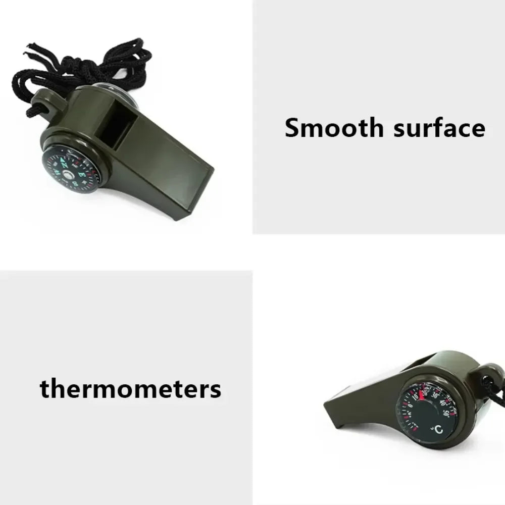 3-in-1 Compass Whistle Thermometer | Portable Outdoor Survival Tool