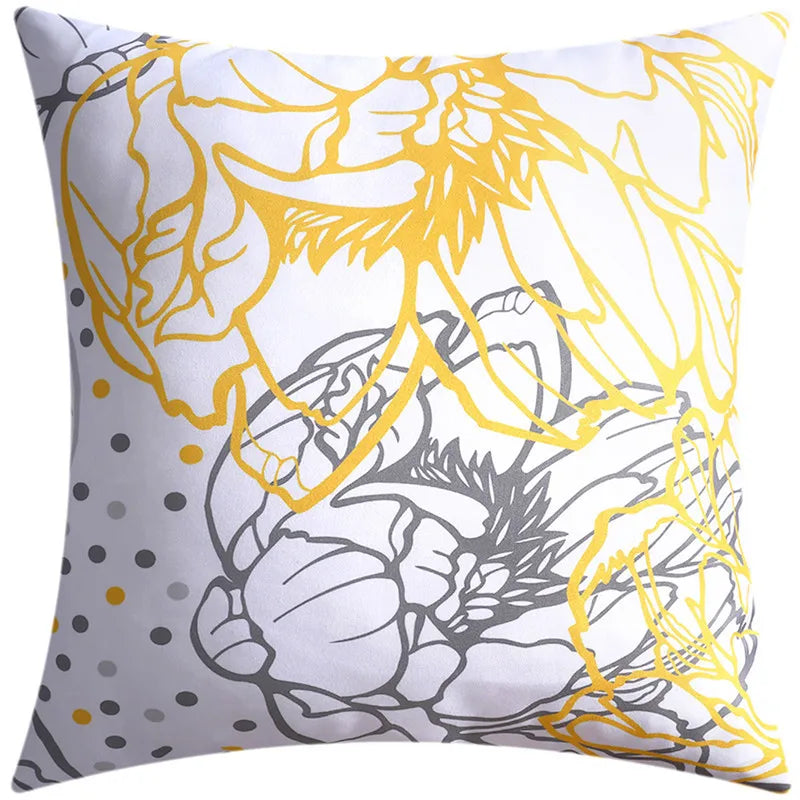 DecorBites™ Blue Floral Cushion Cover 45x45cm for Modern Home Decor & Office Sofa