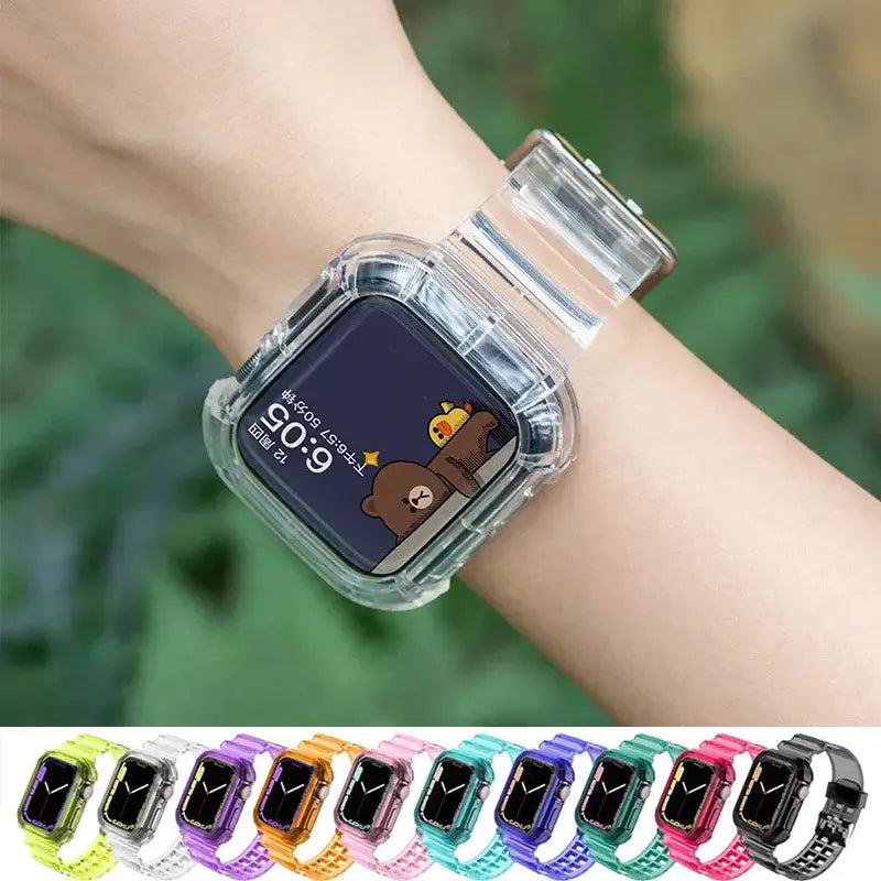 Apple Watch Clear Silicone Band - Durable Comfortable Strap