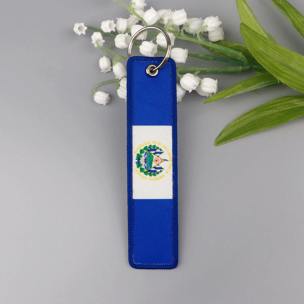 National Flags Embroidered Key Fob | Fashion Keychain Gift for Men and Women