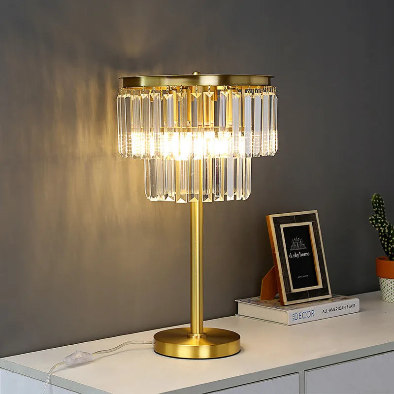 DecorBites™ Crystal Brass Floor Lamp: Modern Nordic Style LED Standing Light