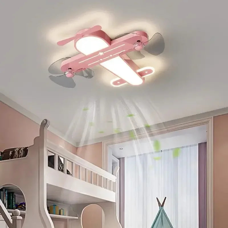 DecorBites™ Kids Room Airplane Ceiling Fan Light Fixture