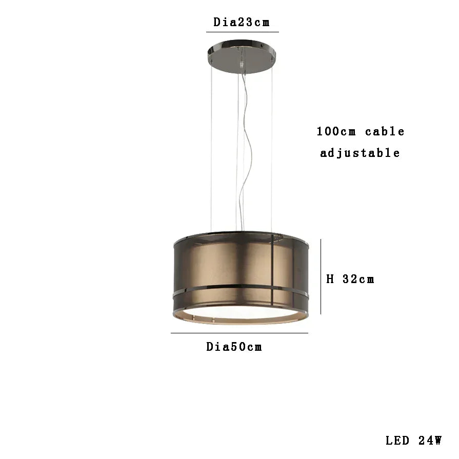 DecorBites™ Designer Fabric Ceiling Pendant Light | Luxury Round Hanging Lamp