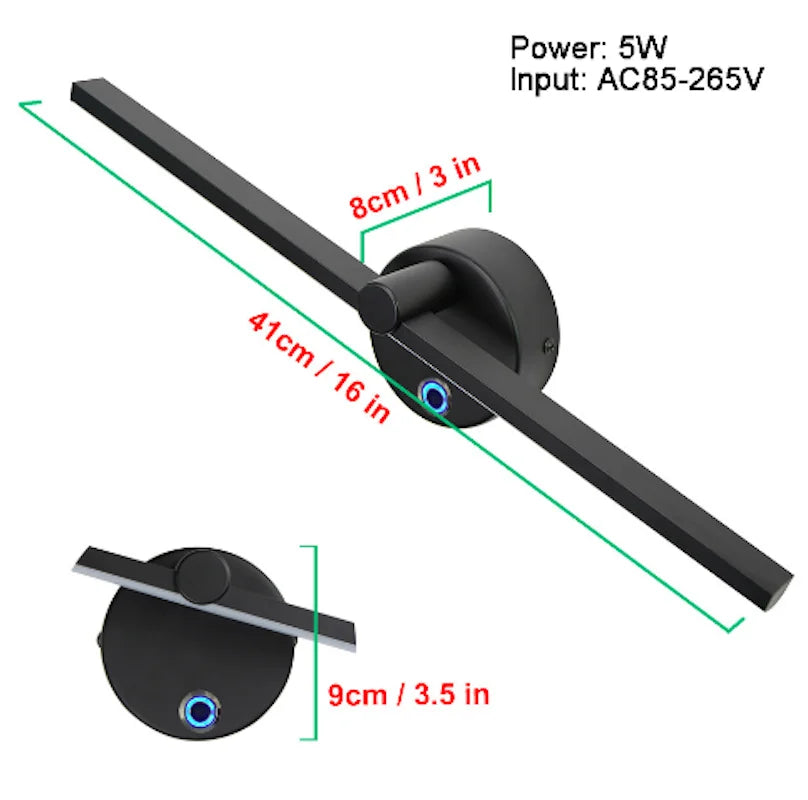 DecorBites™ Linear LED Vanity Wall Lamp 41CM with Switch & 300° Rotation