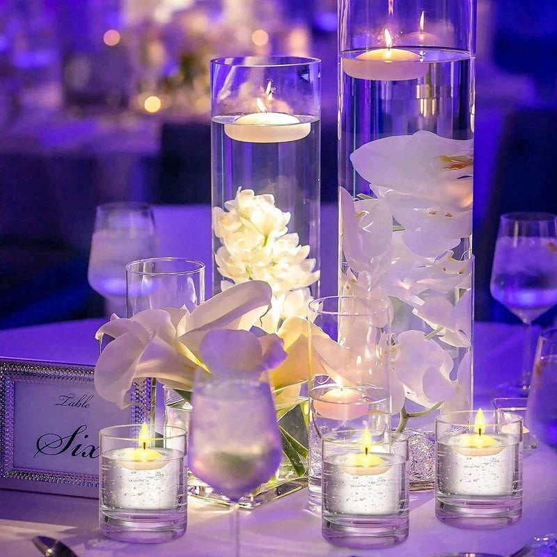 6/10/16Pcs Unscented Floating Candles – Romantic Soy Wax Discs for Valentine's Day, Weddings, Parties, and Home Décor