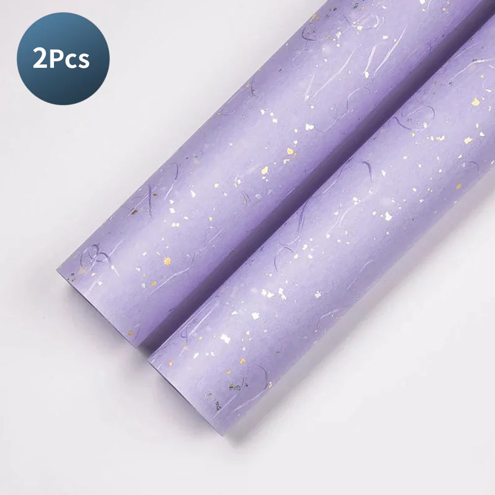 23.6 Inch Floral Wrap Set | DIY Bouquet Wrapping Paper with Gold and Silver Sparkle