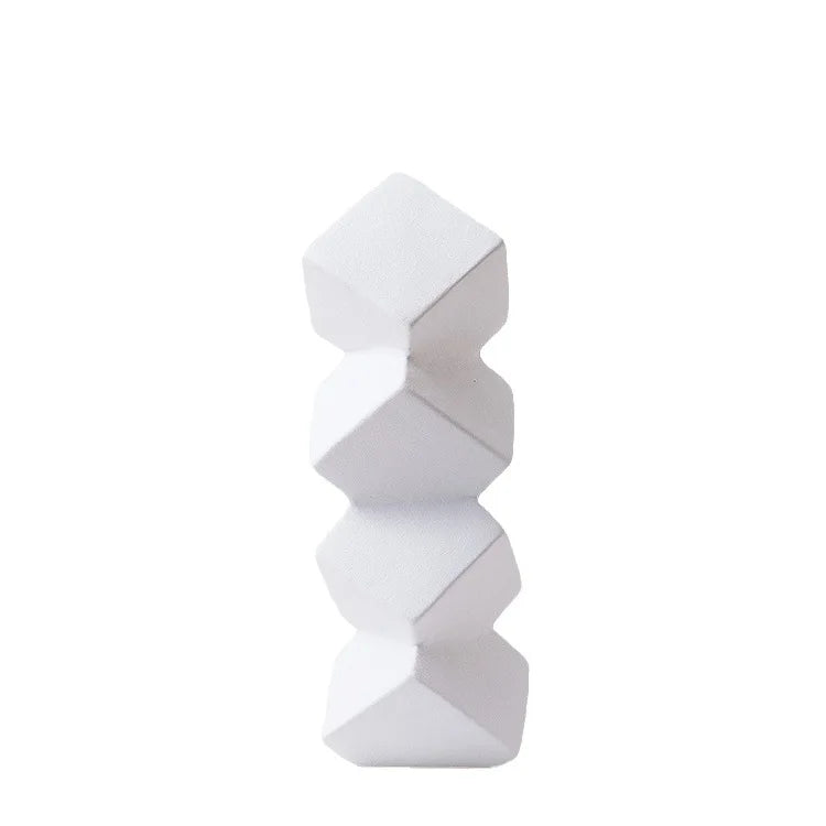 DecorBites™ Geometric Square Sculpture Stack Figurine Home Decoration Accessory