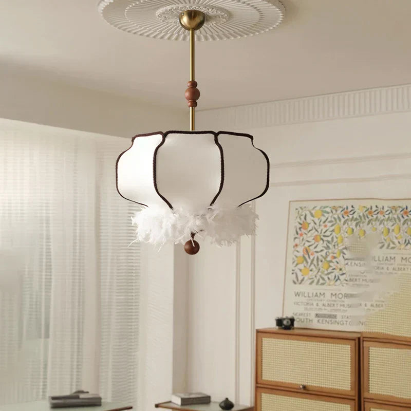 DecorBites™ French Vintage Fabric Chandelier Pendant Lamp - LED Hanging Light for Home and Restaurant