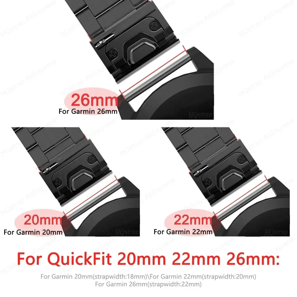 Garmin Stainless Steel Strap - Durable QuickFit Bracelet