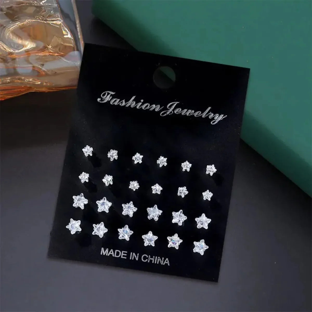 12 Pairs Stainless Steel Stud Earrings Set for Women Men | Zircon Bud Jewelry Gift Set