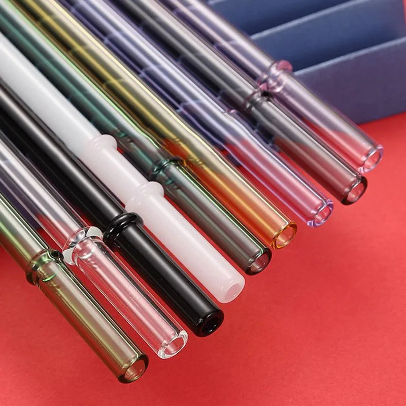 DecorBites™ Glass Bent Straw 200mm - Reusable Cold Beverage Drinking Straw