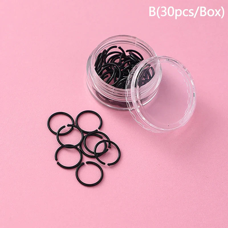 Vintage Round Resin Hoop Earrings Set | 30Pcs Colorful Hypoallergenic Plastic Studs