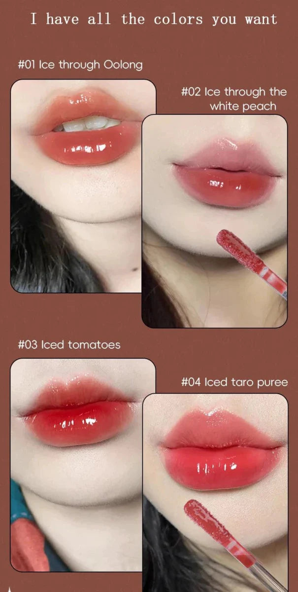 Long-Lasting Lip Gloss - Moisturizing Waterproof Mirror Finish