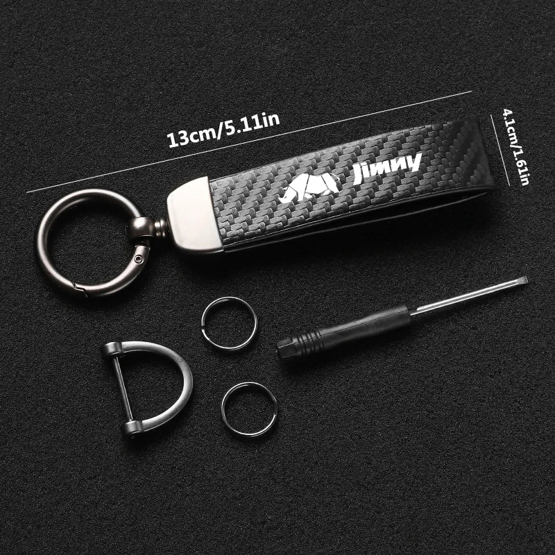 Carbon Fiber Style Keychain | Suzuki Car Key Accessory