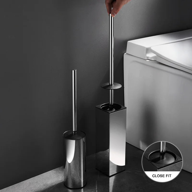 DecorBites™ Gold Toilet Brush Set with Wall Mount Holder
